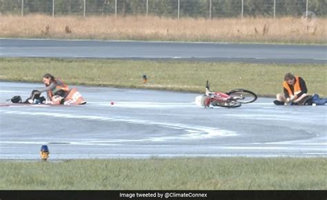Climate Activists Glue Themselves To Airport Runways In Germany