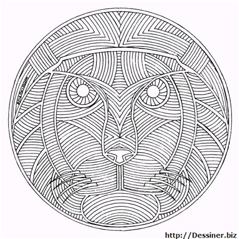 Mandalas animaux 5 mandalas coloriages à imprimer. Coloriage Mandala Animaux Lion en Ligne dessin gratuit à ...