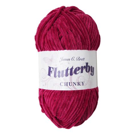 James C Brett Raspberry Flutterby Chunky Yarn 100g Hobbycraft