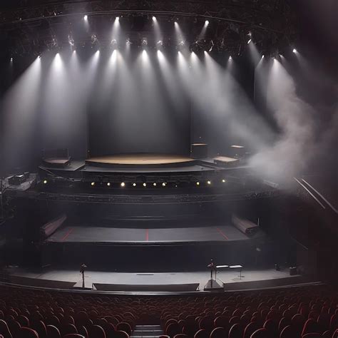 Premium Ai Image Illuminated Empty Concert Stage With Smoke Generated