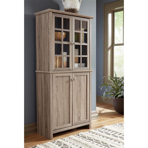 Signature Design By Ashley Drewmore Tall Accent Cabinet With Glass