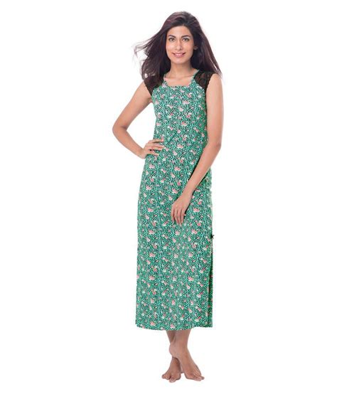 Buy Prettysecrets Green Cotton Nighty And Night Gowns Online At Best Prices In India Snapdeal