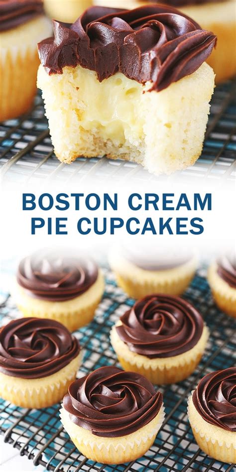First, while most of the time i use paper liners when making cupcakes, for this recipe i prefer not to so that the chocolate glaze can run down the sides of the cupcake. BOSTON CREAM PIE CUPCAKES | Desserts, Cupcake recipes ...