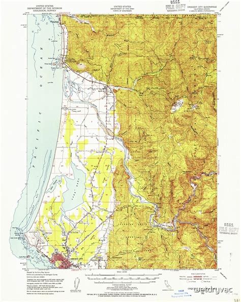 Usgs Topo Map California Crescent City 297233 1952 62500 Posters By