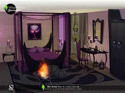 wampyrica gothic style bedroom  simcredible  tsr sims  updates