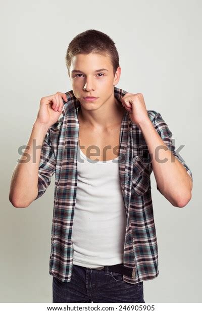 Closeup Studio Shot Handsome Teenage Male Stock Photo Edit Now 246905905