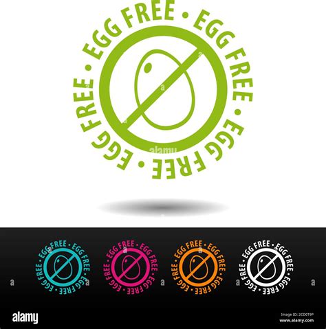Egg Free Badge Logo Icon Flat Vector Illustration On White