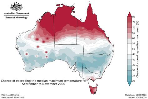 Chance Of Exceeding The Median Rainfall In Australia September To