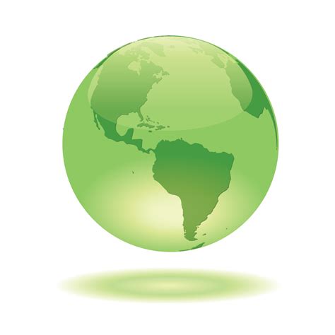 Free Globe Vector Green Glass Globe Glowing On White Background