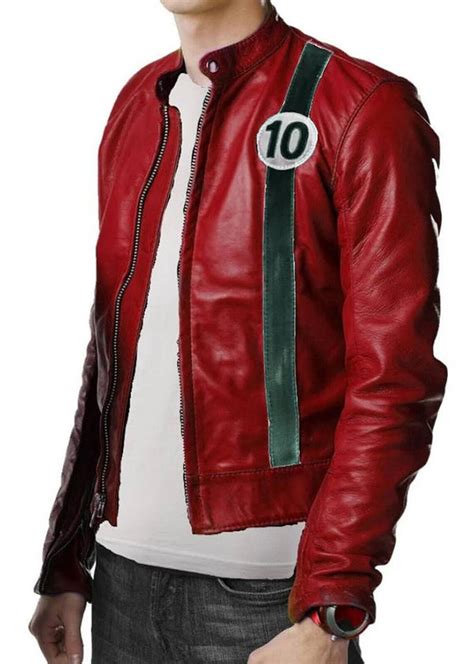 Ben Ten Red Leather Jacket Ben 10 Tennyson Alien Swarm Etsy Uk