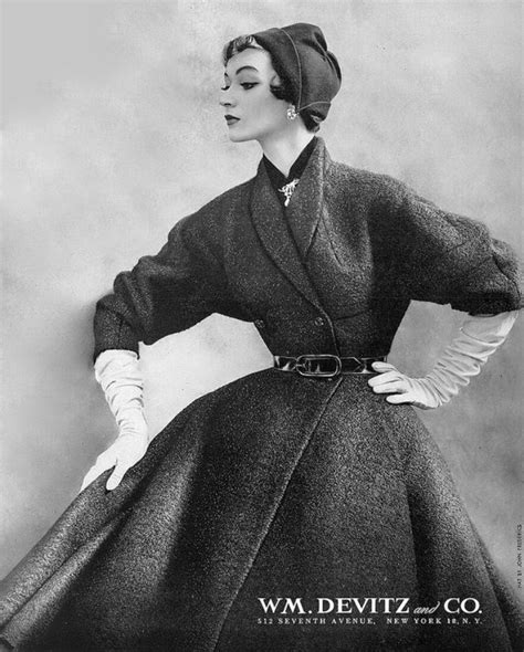 1953 Dovima In Anglo Fabrics Coat By William Devitz Vintage Style 70s