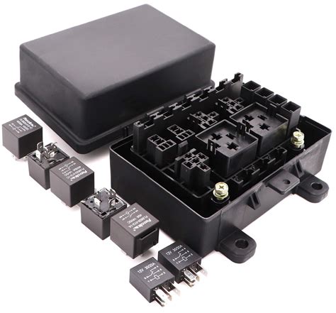 Waterproof Fuse Relay Box With Relays And Fuses For Automotive And Marine Slot Blade
