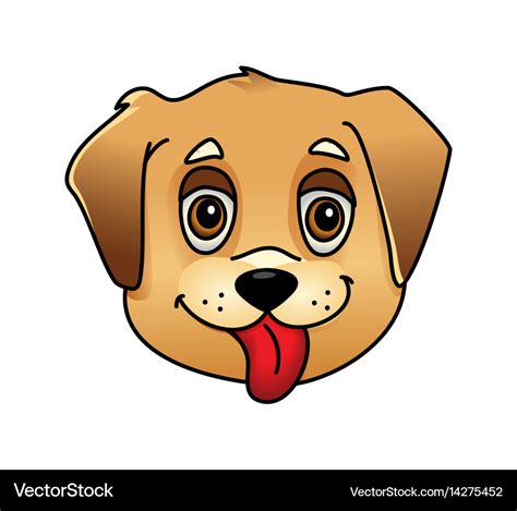 Cute Cartoon Dog Face Royalty Free Vector Image