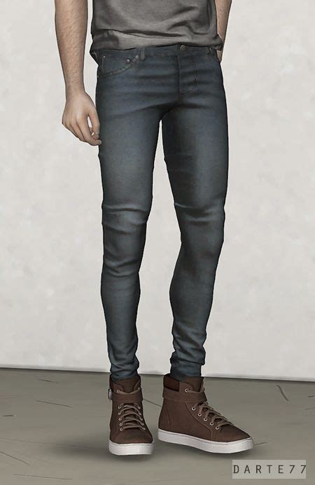 Skinny Jeans Darte77 Custom Content For Ts4 Sims 4 Men Clothing