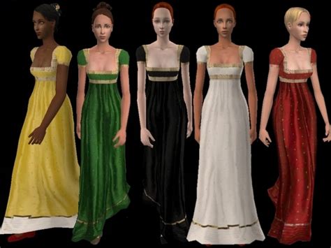 Mod The Sims Rangabirangi Regency Gown In 5 Colors