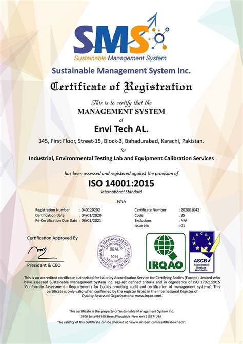 Successfully Qualifies And Received Certificate Of Iso 140012015