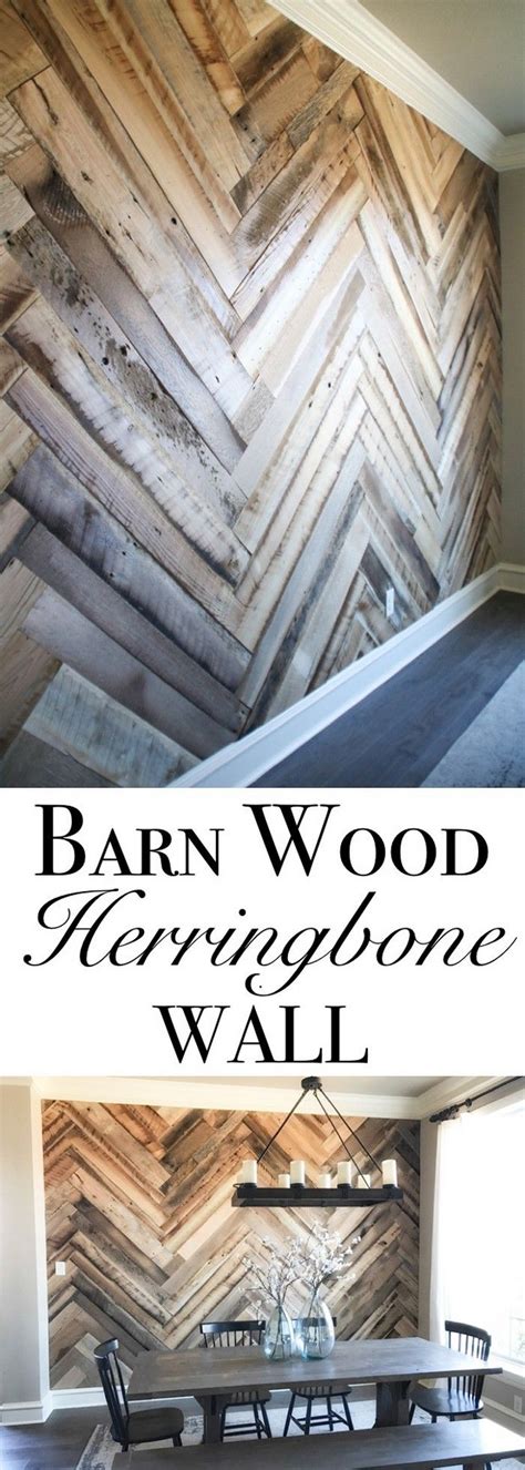Diy Barn Wood Herringbone Wall Accent Walls Barn Wood Walls Bedroom