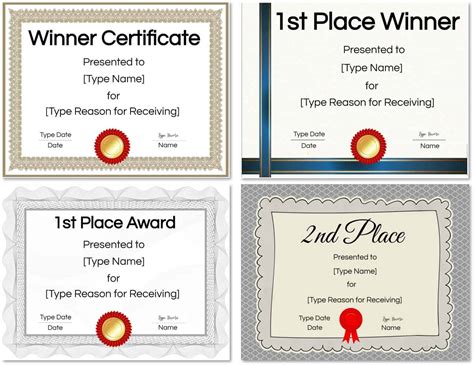 Certificate For Winners Templates