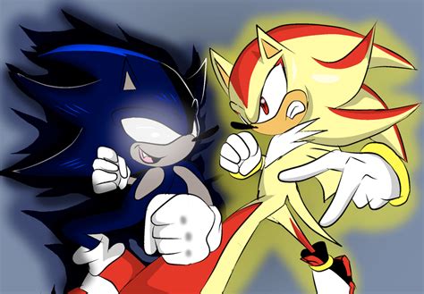 Dark Sonic Vs Super Shadow By Xxxwingxxx On Deviantart