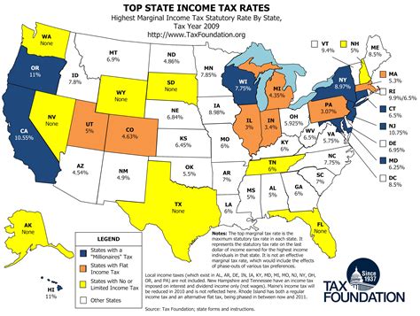 Map: Top State Income Tax Rates | Tax Foundation