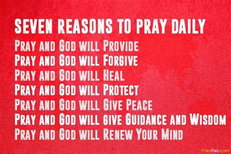 Seven Reasons To Pray Daily Provide Forgive Heal Protect With