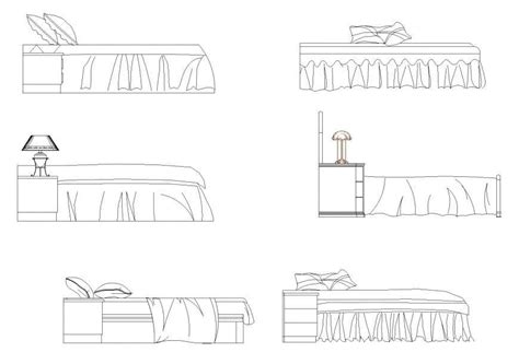 Side Elevation Double Bed Plan Autocad File Cadbull