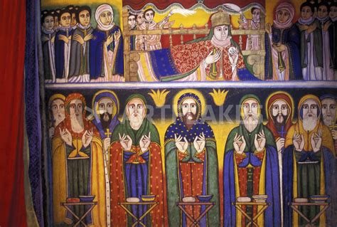 Artwork Depicting Apostles And Saints In Ethiopian Orthodox Church