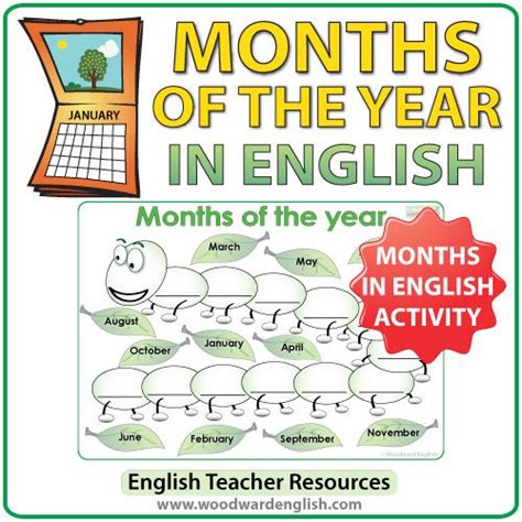 Months In English The Caterpillar Activity Woodward English
