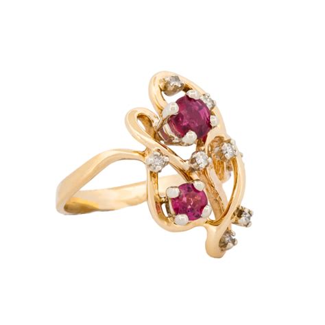 Abstract Ruby And Diamond Ring H Williams Jewellery