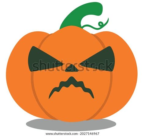 Angry Halloween Pumpkin Vector Illustration Isolated Stock Vector