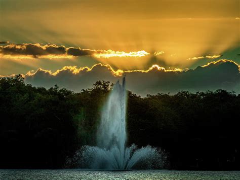 A Fountain Sunset Photograph By David Choate Fine Art America