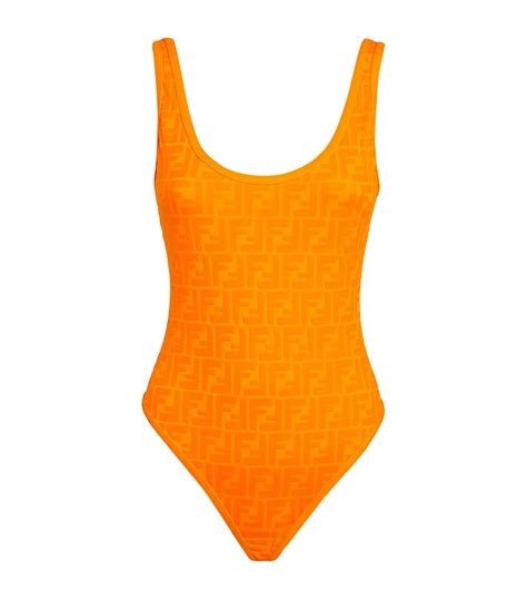 Womens Fendi Orange Ff Swimsuit Harrods Uk