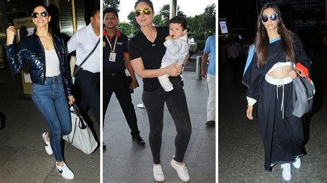 best bollywood celebrity airport looks from 2017 deepika janhvi and more vogue
