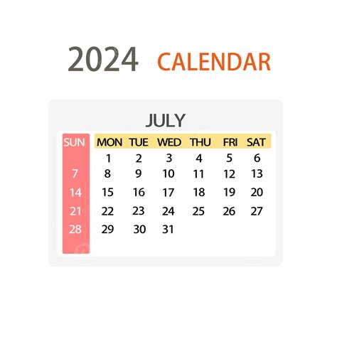 Gambar Kalender Juli 2024 Warna Simple Kalender Dua Ribu Dua Puluh