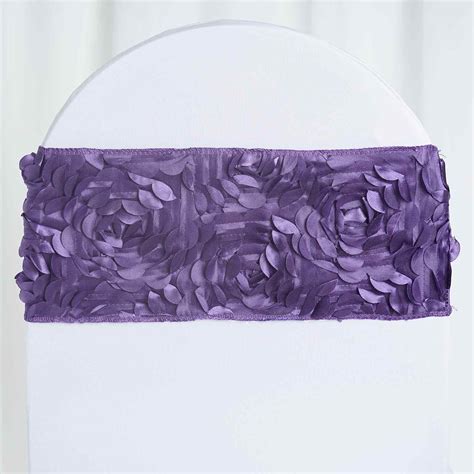 Buy 5 Pack 6x14 Lavender Rosette Spandex Stretch Chair Sash At Tablecloth Factory