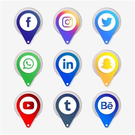 Map Icons Media Web Painting Lamps Pin Map Social Icons Social