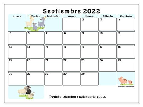 Calendario Septiembre De 2022 Para Imprimir “444ld” Michel Zbinden Pe