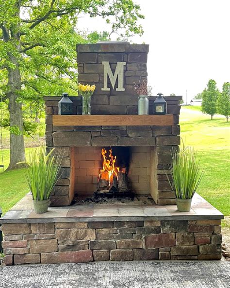 Pima Ii Diy Outdoor Fireplace Construction Plan Etsy