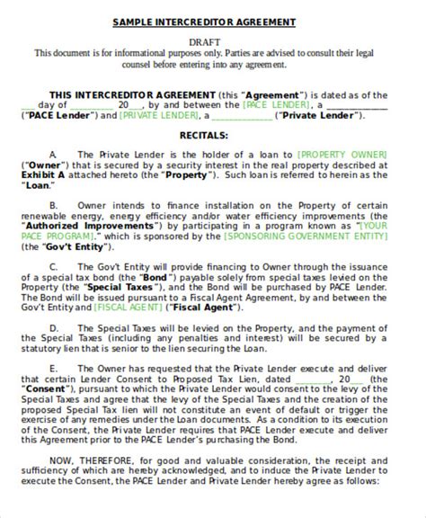 intercreditor agreement templates  samples
