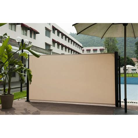 Abba Patio Retractable Folding Screen Fence Privacy Divider With Steel