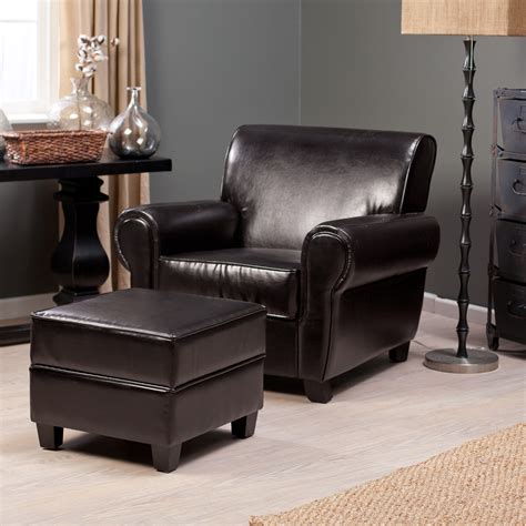 Best swivel recliner chair with ottoman : Belham Living Sonoma Leather Club Chair and Storage ...