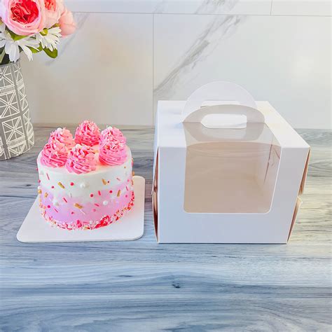 White Square Cake Boxes With Window 8 And 10