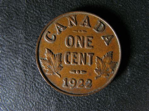 1 Cent 1922 Canada One Small Penny Copper King George V C ¢ Vf 25