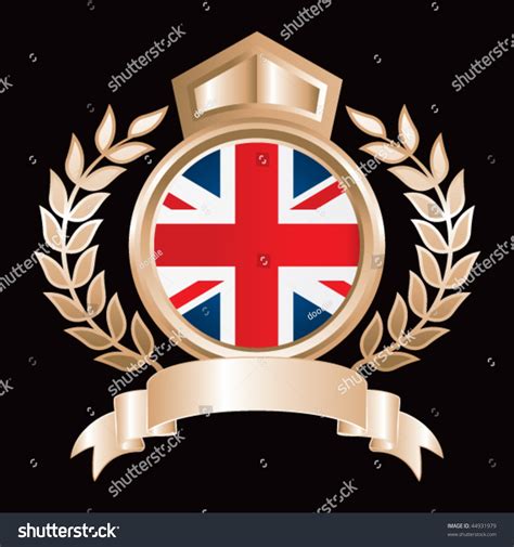 British Flag Gold Royal Display Stock Vector Illustration 44931979