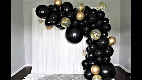 Black And Gold Balloon Garland Diy How To Black And Gold Balloons