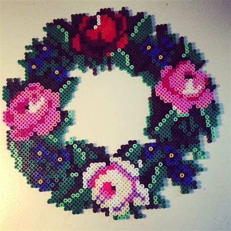 Flower Wreath Hama Perler Beads By Pagey163 Strijkkralen