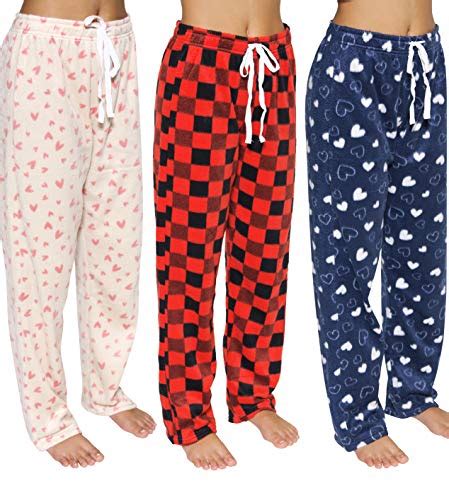 3 pack mf womens pajama pants fleece plush warm sexy holiday pj pijama microfleece flannel