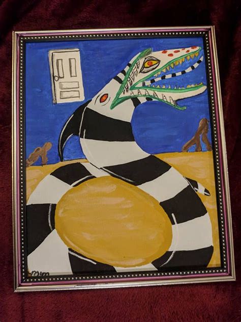 Sandworm Beetlejuice Timburton Painting Original Acryilc Gothic