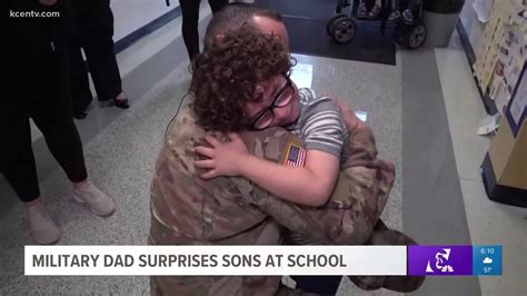 military matters soldier surprises sons at school youtube