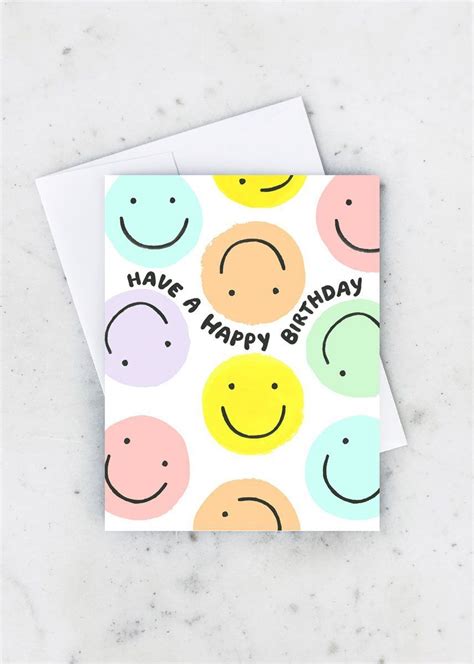 Smiley Birthday Card In 2022 Happy Birthday Cards Handmade Happy